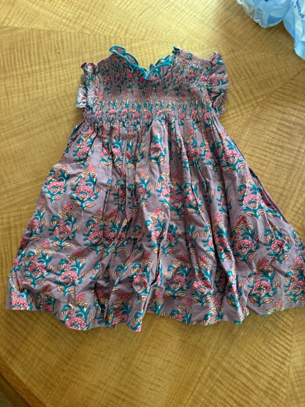 Pink Chicken Lavender Dress with Pink and Teal Floral Print